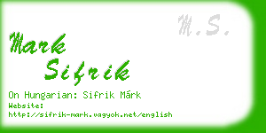 mark sifrik business card